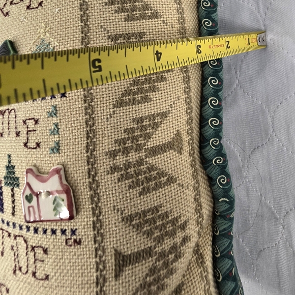 Vtg Handmade Christmas Crosstitched Folk Art Throw Pillow Ceramic Ornaments EUC - Picture 14 of 15